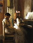Joseph DeCamp The Music Lesson painting